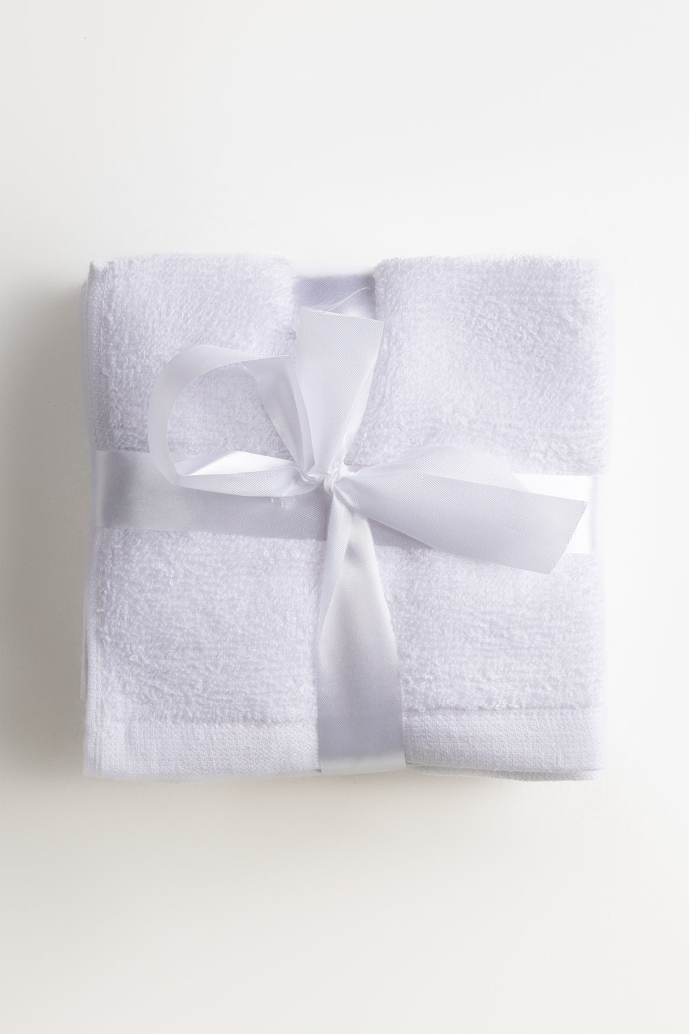 White 4 Pcs Combed Face Towel Set