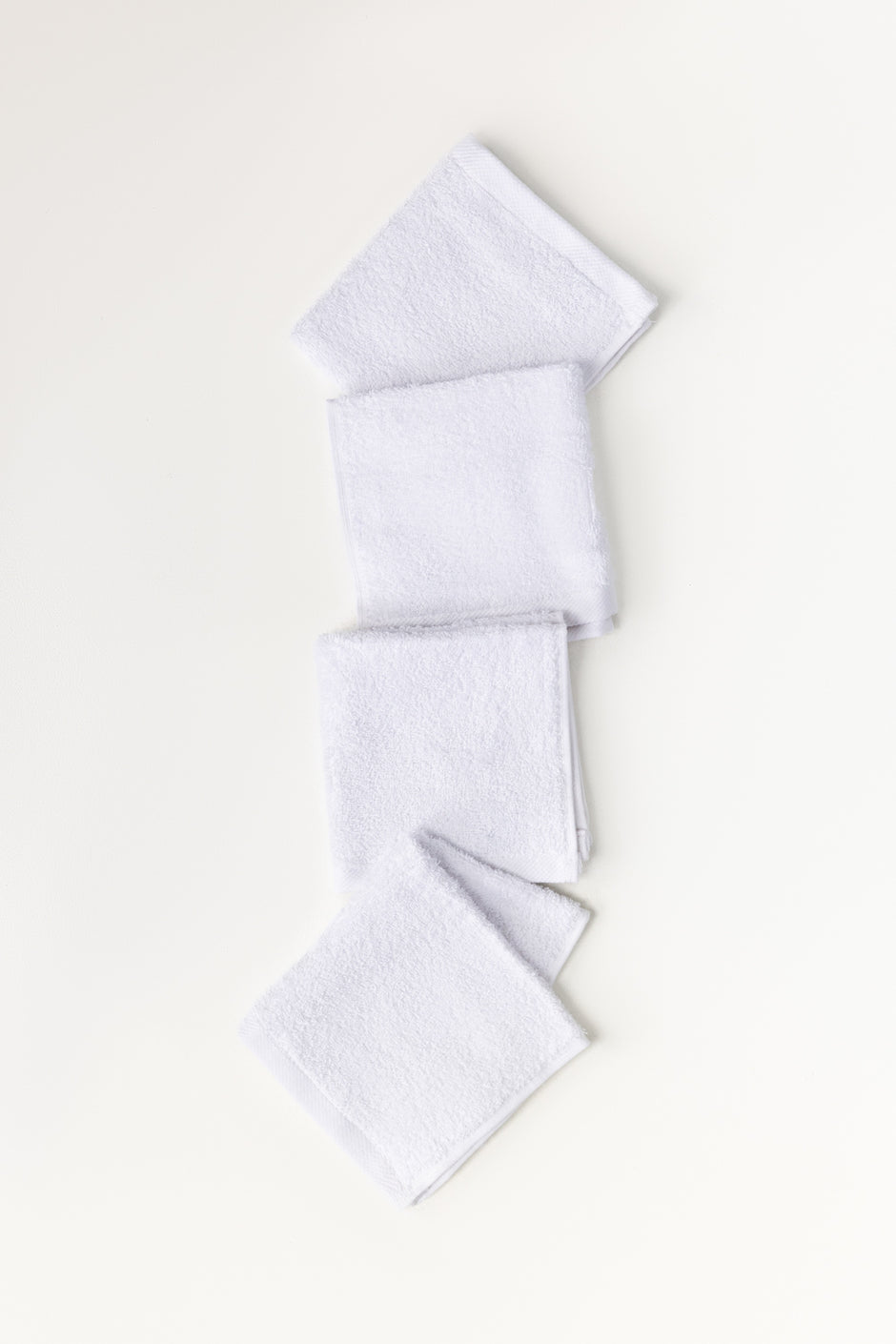 White 4 Pcs Combed Face Towel Set