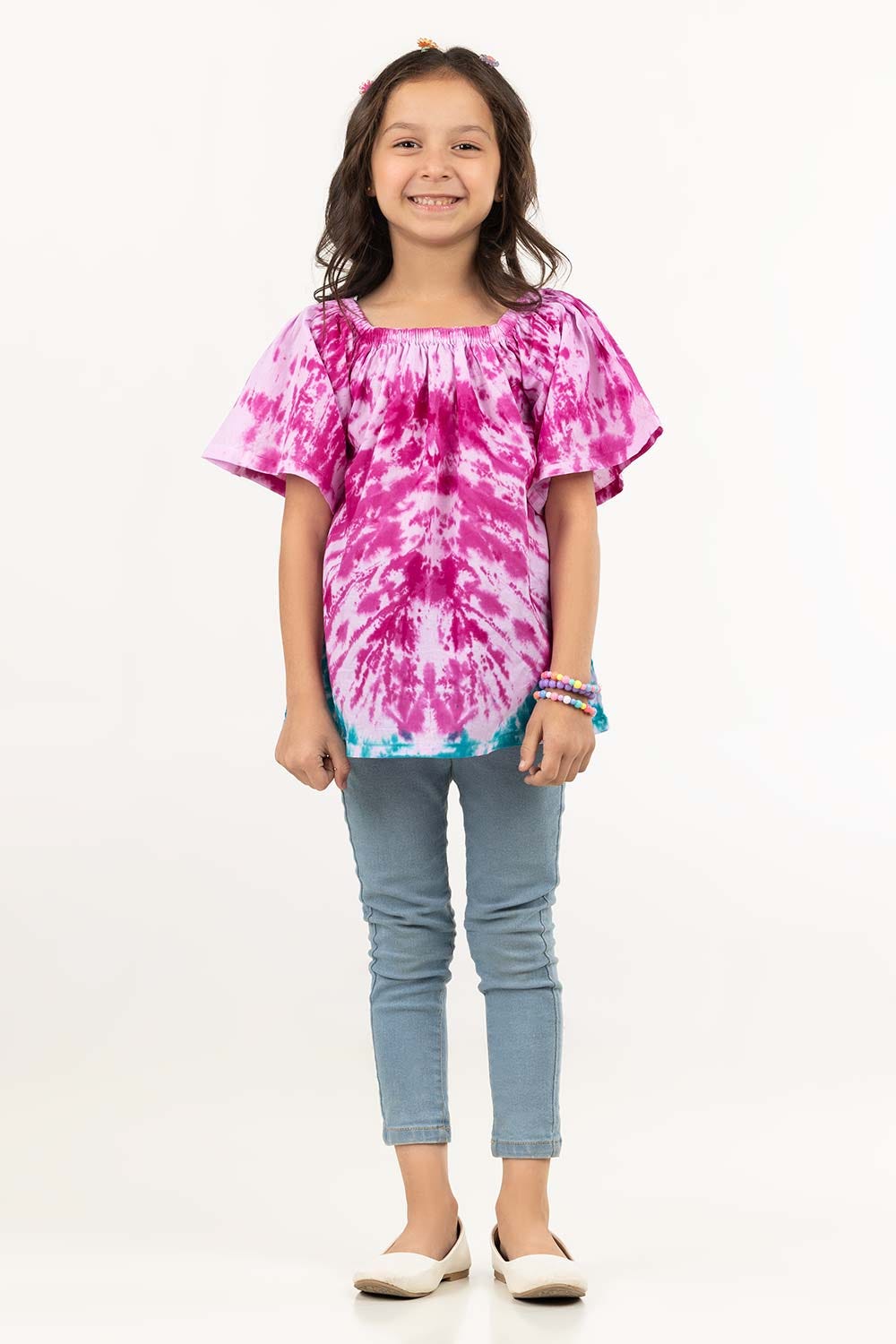 Toddler Girl White And Purple Shirt TGWT-2210012 A
