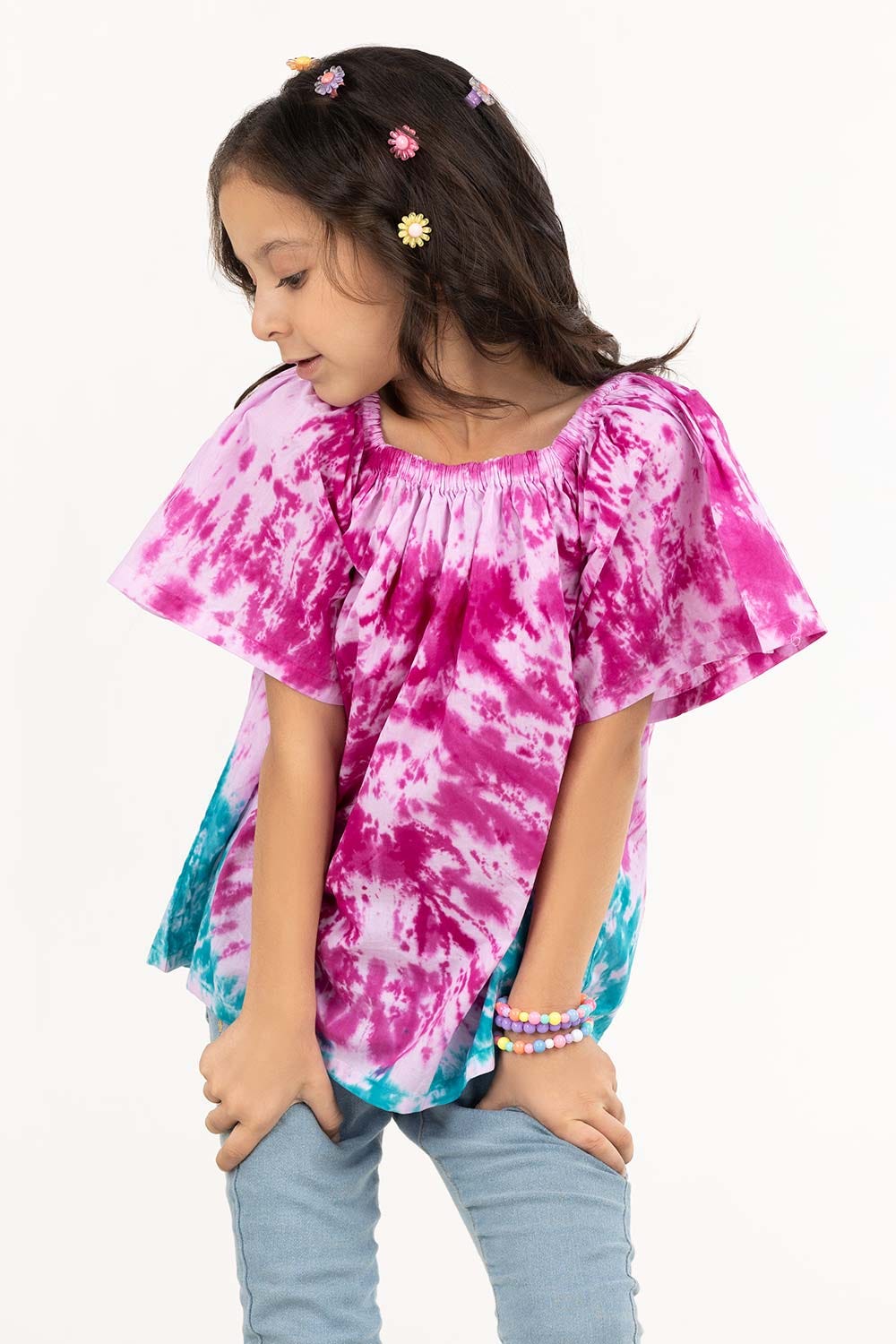 Toddler Girl White And Purple Shirt TGWT-2210012 A