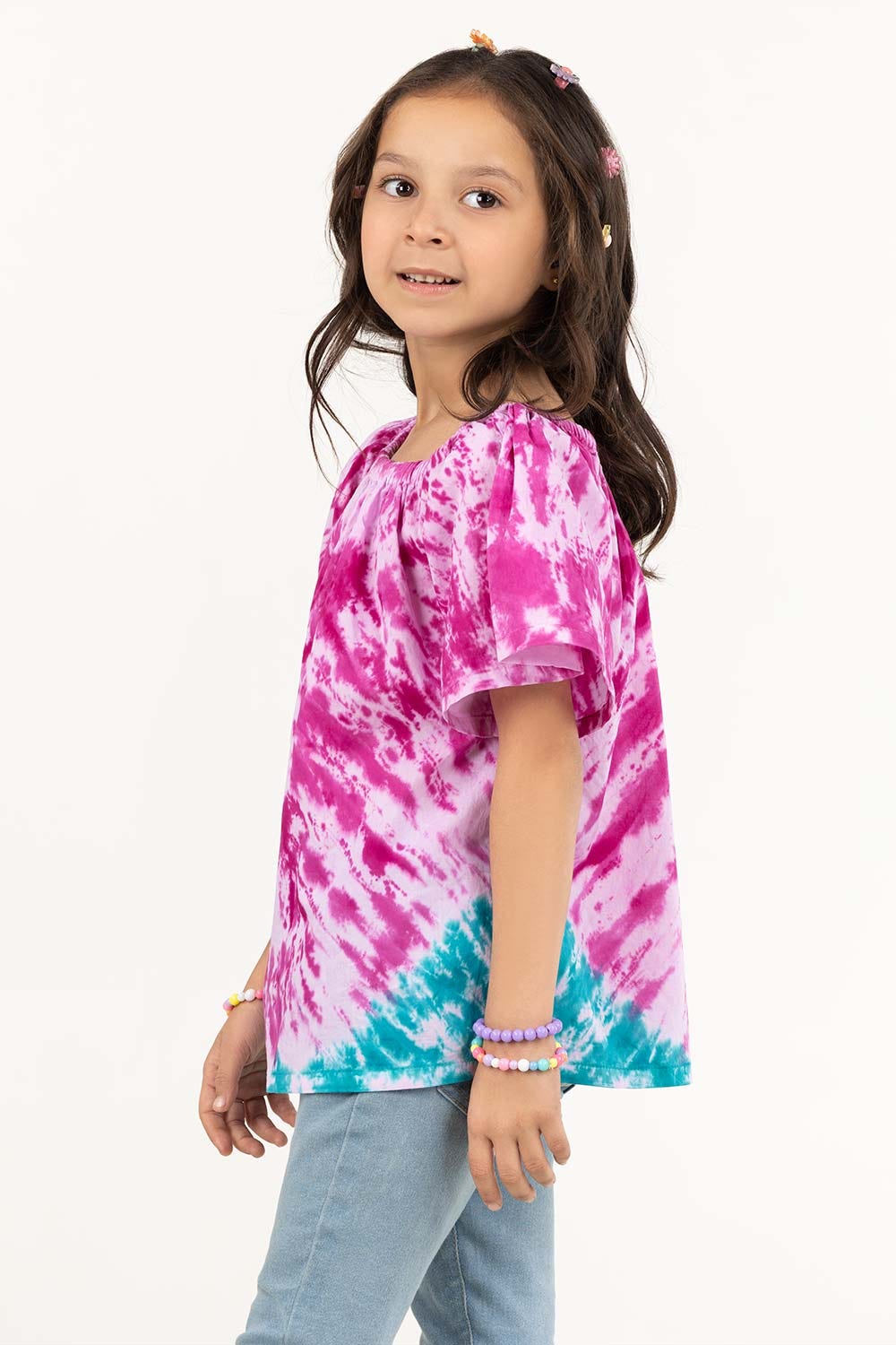 Toddler Girl White And Purple Shirt TGWT-2210012 A