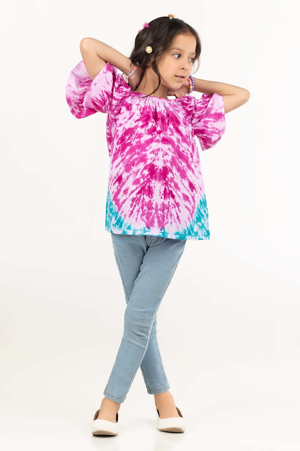Toddler Girl White And Purple Shirt TGWT-2210012 A