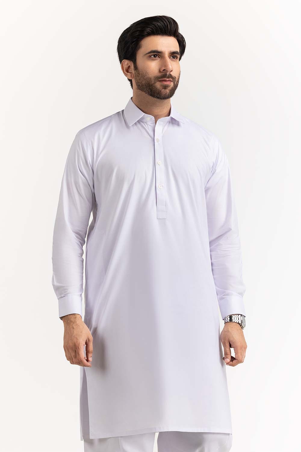 White Basic Chairman Latha Suit