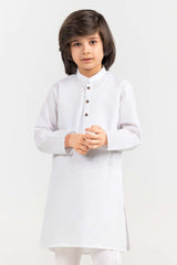 White Basic Kids Kurta KR-KPLN22-016