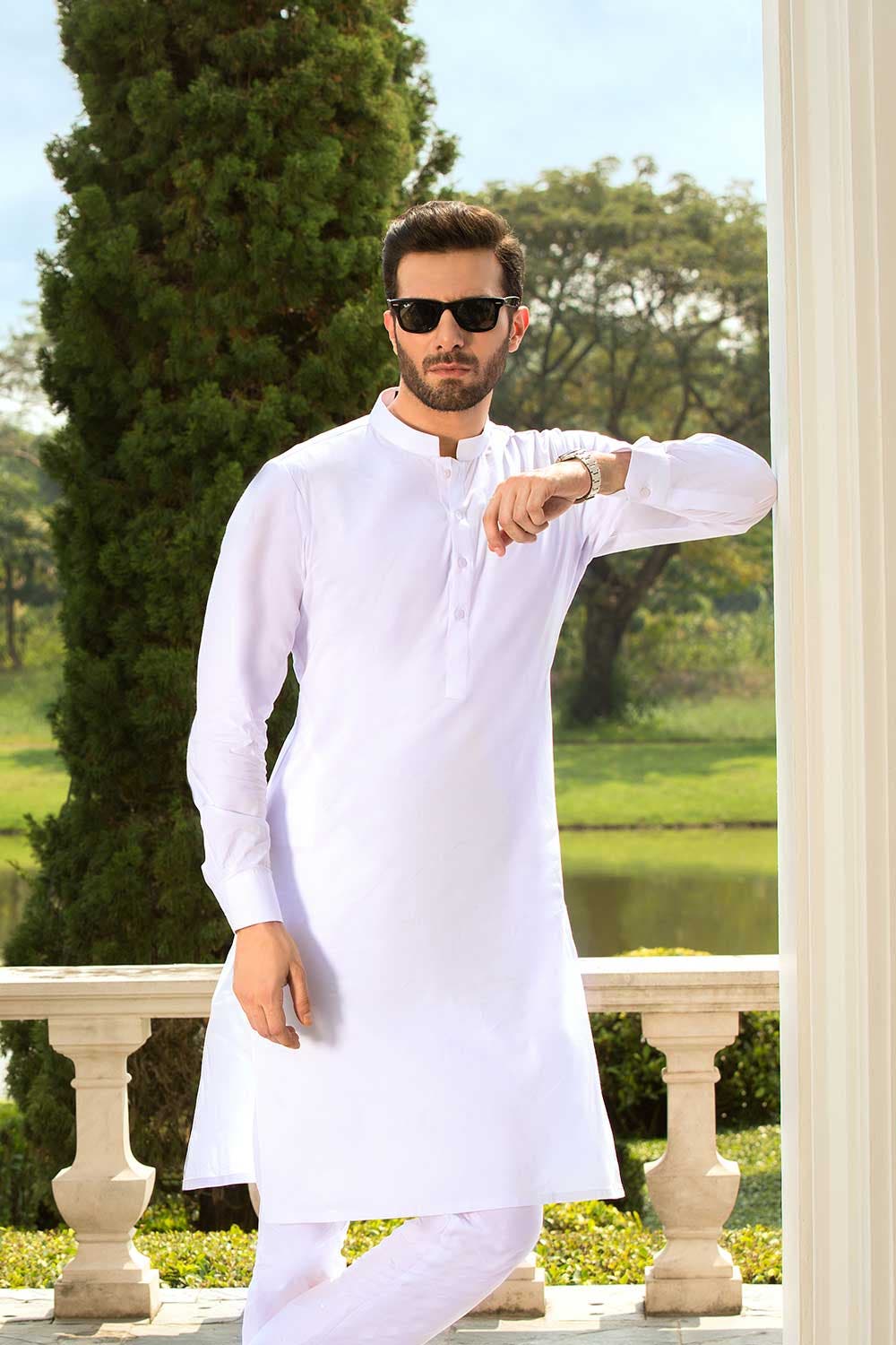 Chairman Latha White Shalwar Kameez Suit