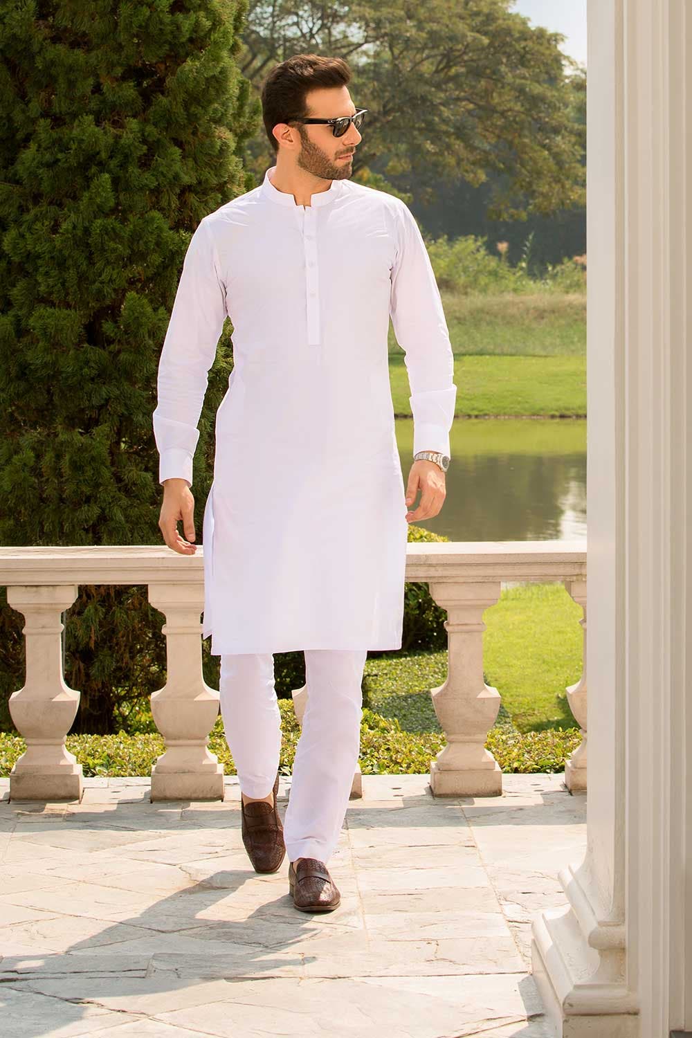 Chairman Latha White Shalwar Kameez Suit