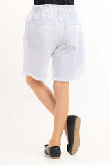Toddler Girl White Basic Non Denim Shorts TGNB-2210042-D