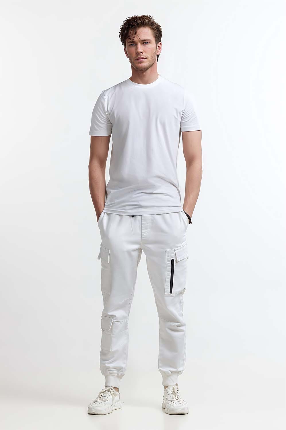 White Basic Trouser MNTRCSS24003-A