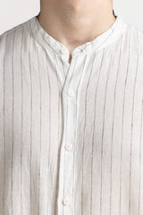 White Black Stripe Casual Shirt MN-CS-SS24-006