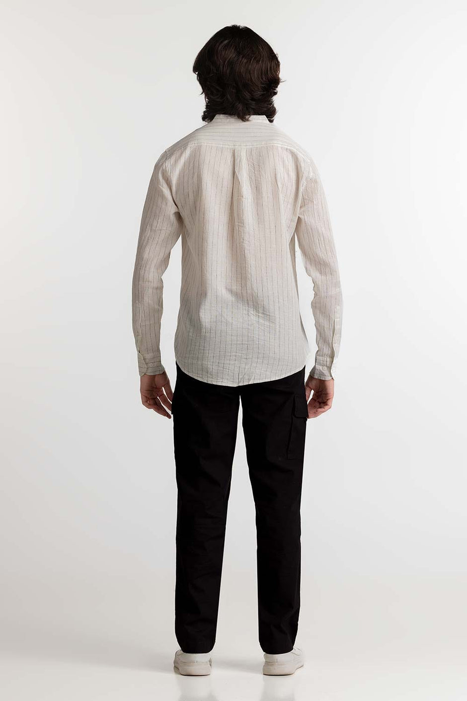 White Black Stripe Casual Shirt MN-CS-SS24-006