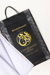 White Chairman Latha Unstitched Fabric Cotton -Pouch Pack