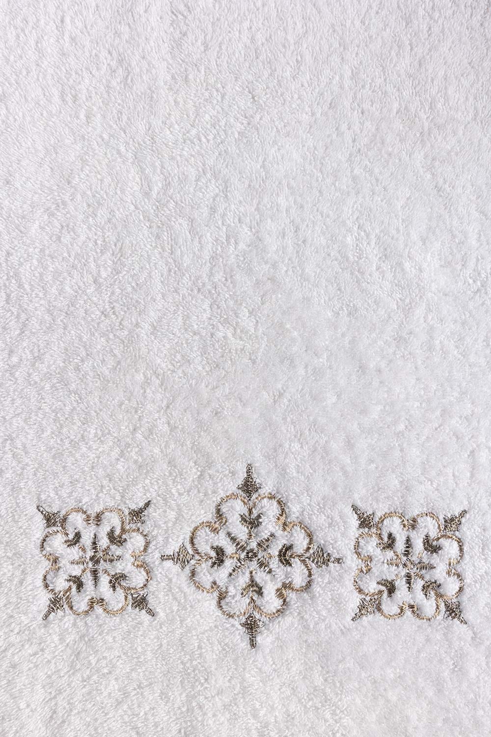 White Combed Dyed Embroidered Towel 23