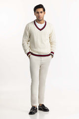 White Cricket Sweater SWT-FFSVN22-102