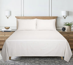 White Dyed Embroidered T-150 Bed Sheet Set