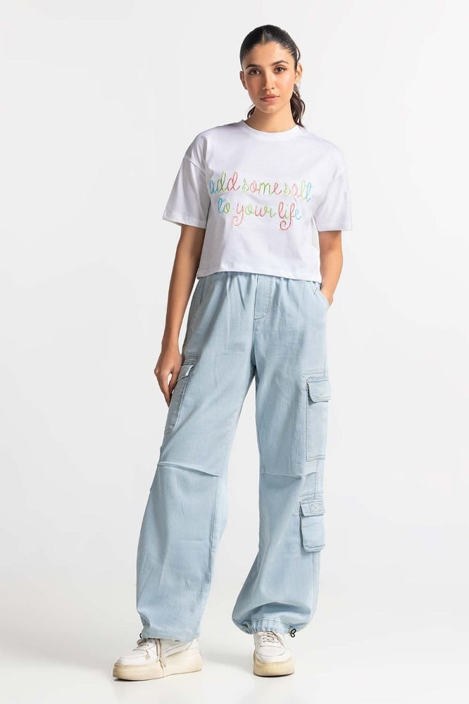 White Embroidered Knit Top WM-KTP-SS24-040