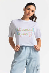 White Embroidered Knit Top WM-KTP-SS24-040