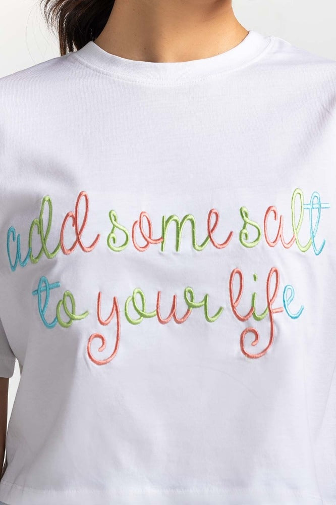 White Embroidered Knit Top WM-KTP-SS24-040