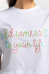 White Embroidered Knit Top WM-KTP-SS24-040