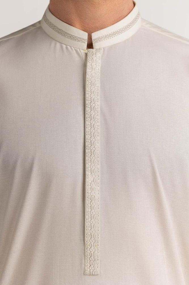 White Embroidered Suit