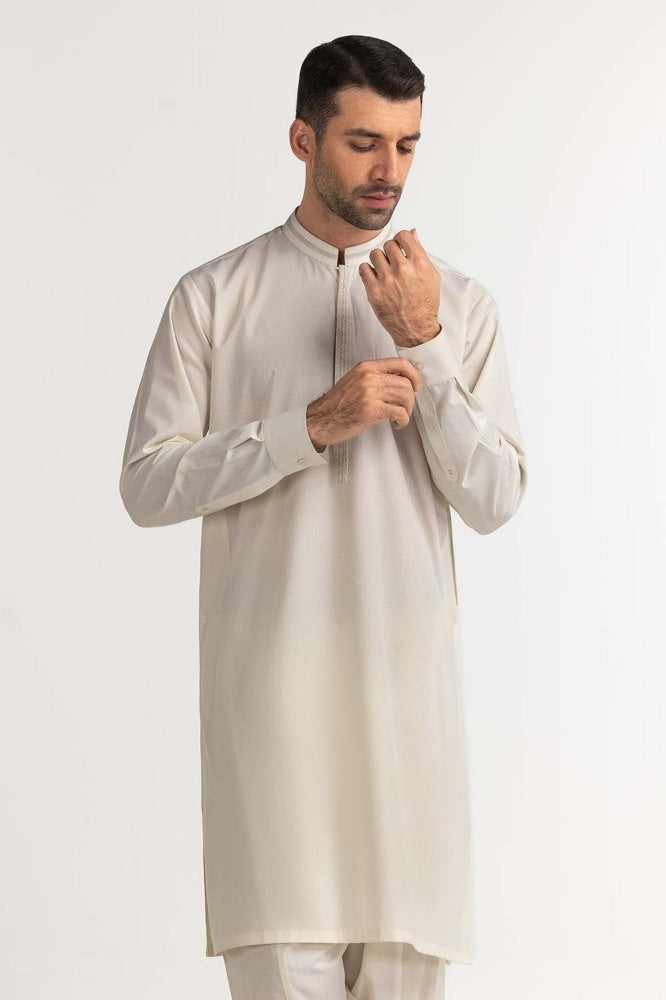 White Embroidered Suit
