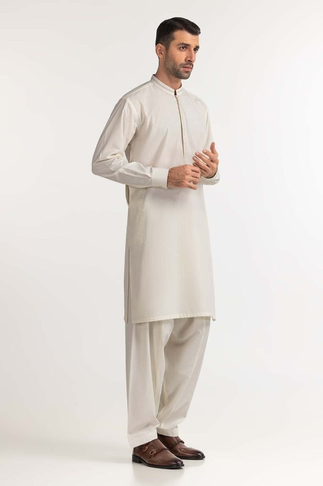 White Embroidered Suit