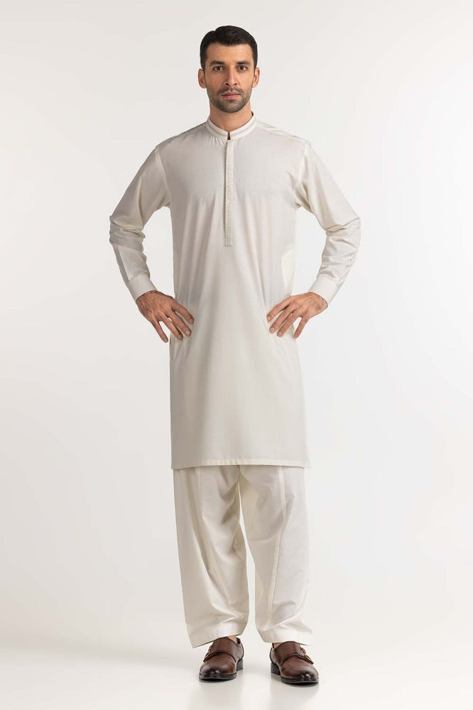 White Embroidered Suit
