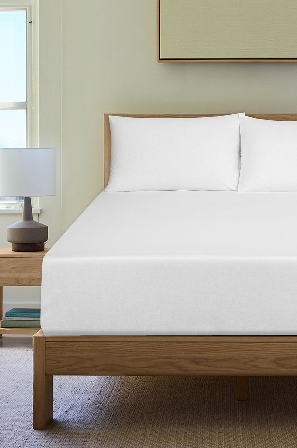 White Glow Dyed Fitted Sheet