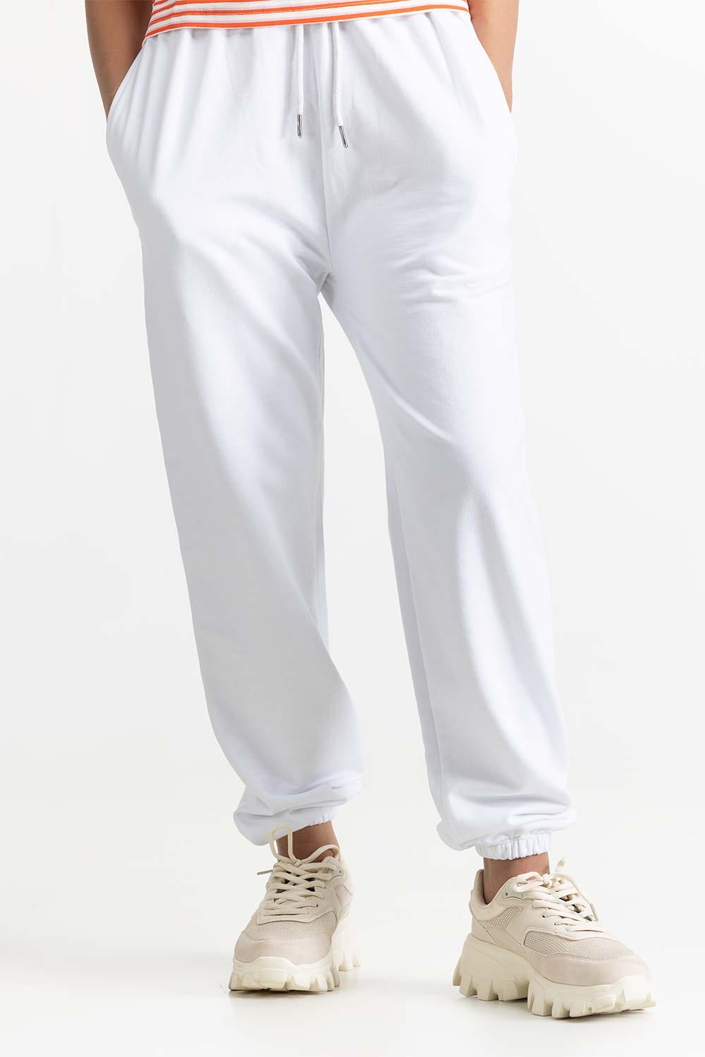 White Knit Trouser 231-220-003 B