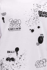 Junior Boy White Print Knit Top JBKT-2210020