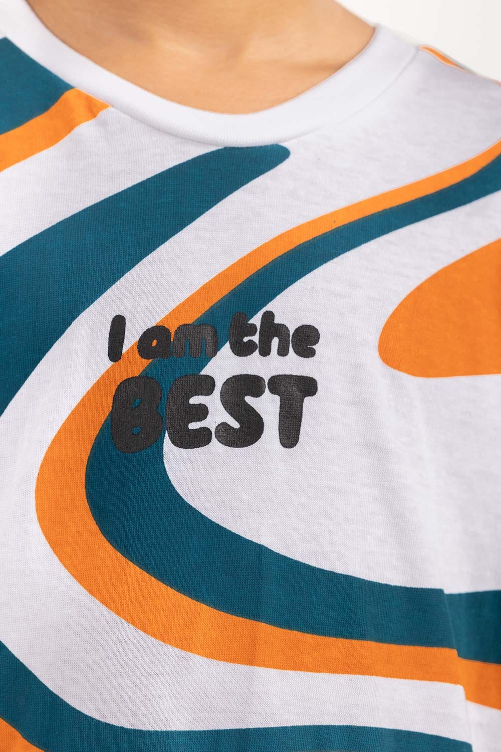 Toddler Boy White Printed Knit Top TBKT-2210043