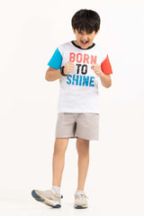 Toddler Boy White Printed Knit Top TBKT-2210064