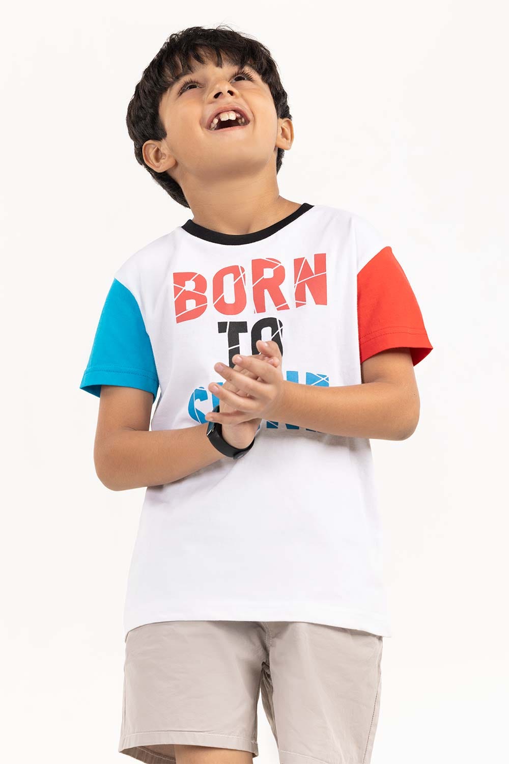 Toddler Boy White Printed Knit Top TBKT-2210064