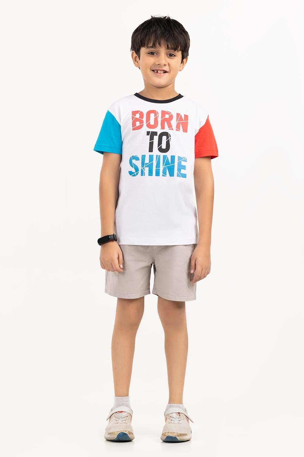 Toddler Boy White Printed Knit Top TBKT-2210064