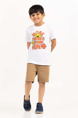 Toddler Boy White Printed Knit Top TBKT-2210070