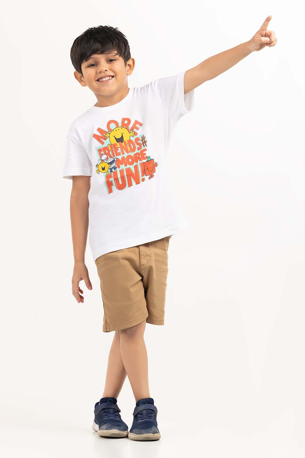 Toddler Boy White Printed Knit Top TBKT-2210070