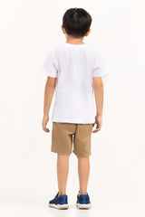 Toddler Boy White Printed Knit Top TBKT-2210070