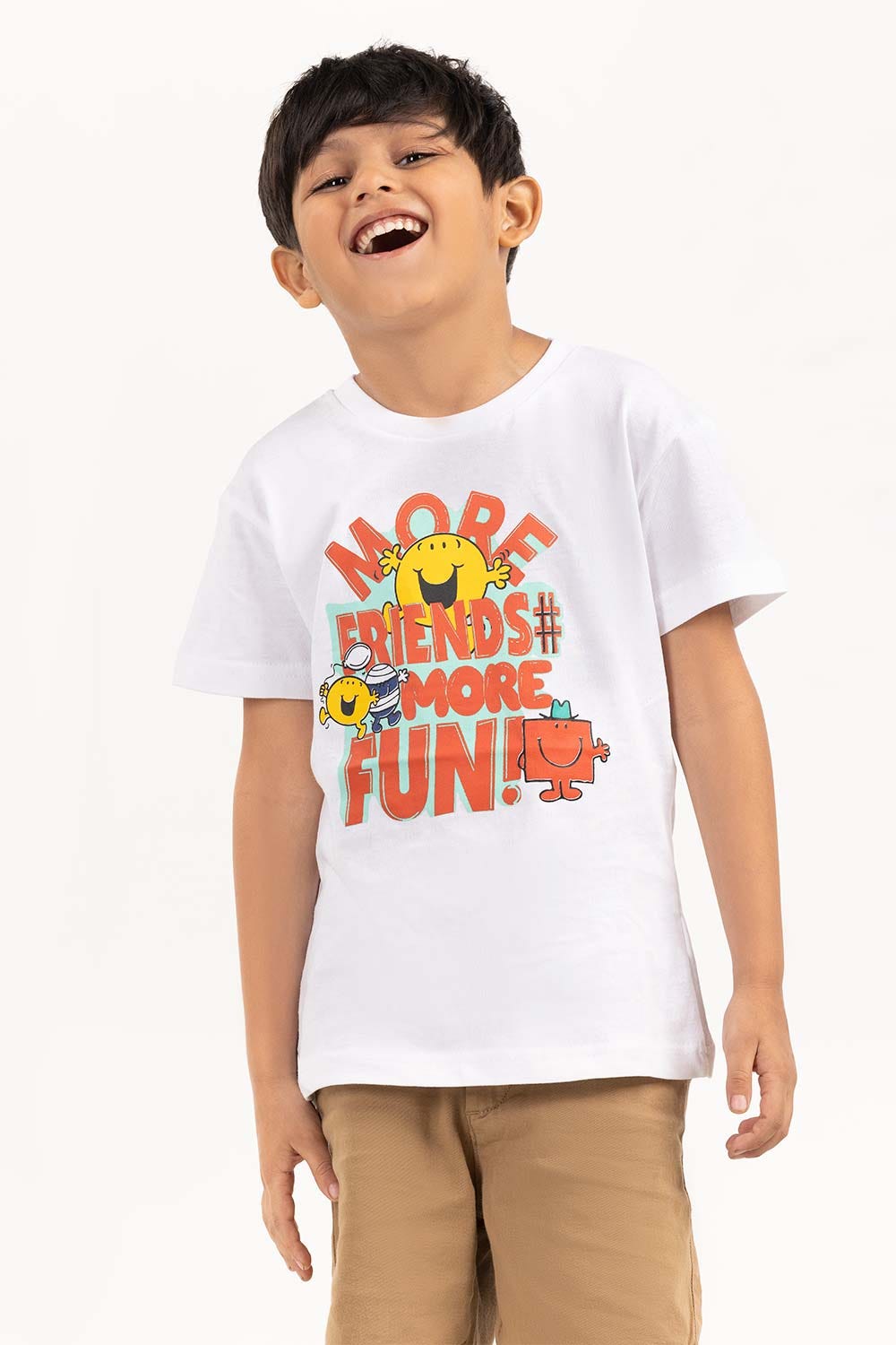 Toddler Boy White Printed Knit Top TBKT-2210070