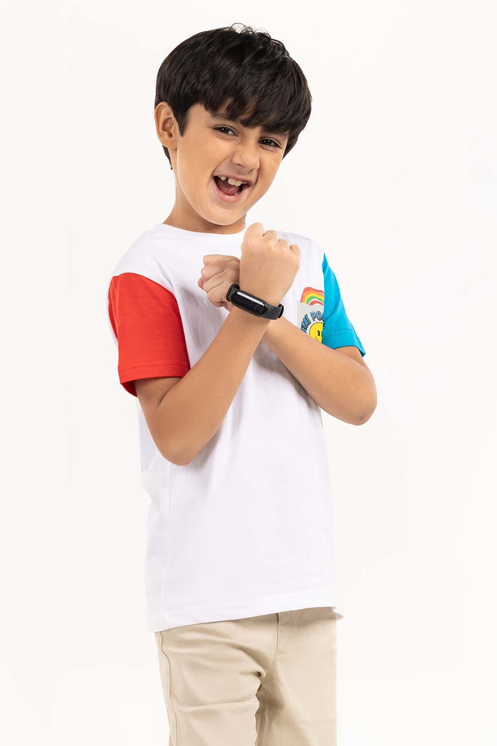 Toddler Boy White Printed Knit Top TBKT-2210074
