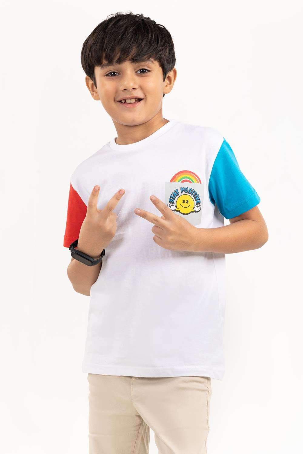 Toddler Boy White Printed Knit Top TBKT-2210074