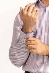 White Red Stripe Formal Shirt MN-FS-YD24-045