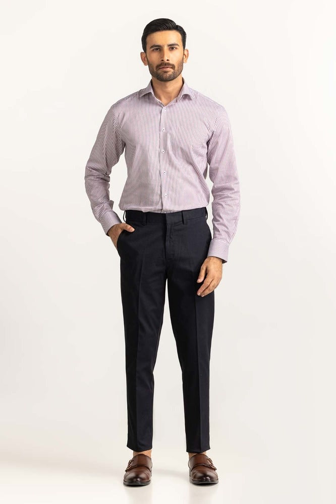 White Red Stripe Formal Shirt MN-FS-YD24-045