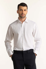 White Self Textured Formal Shirt MN-FS-PD24-078