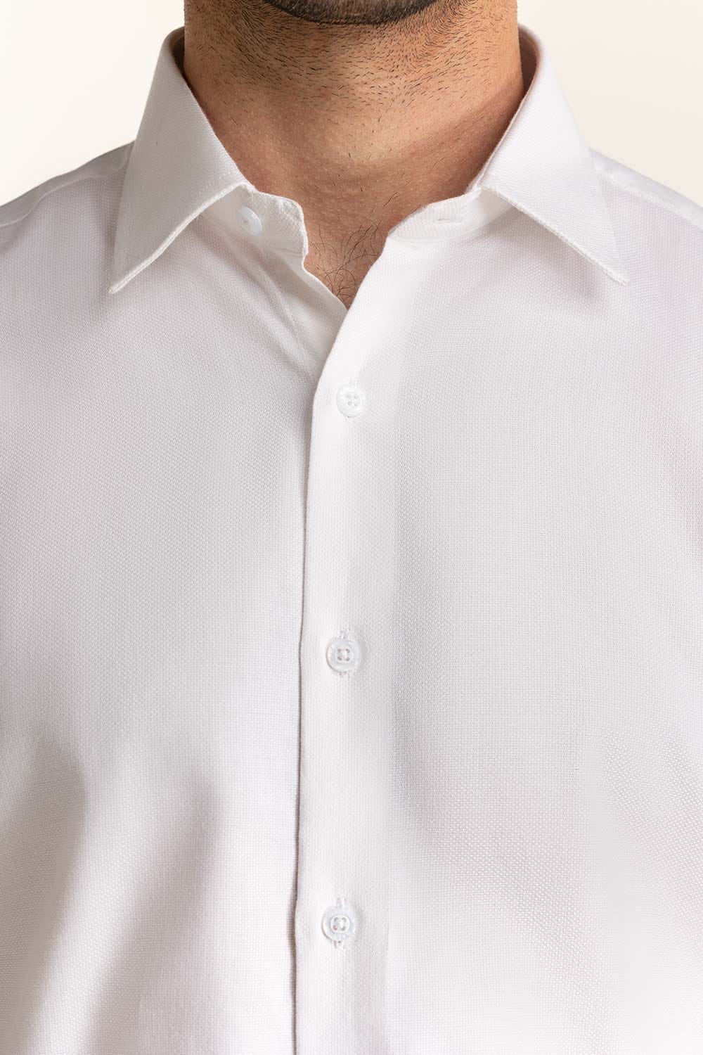 White Self Textured Formal Shirt MN-FS-PD24-078