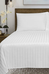 White Stripe Satin T-250 Bedsheet Set 24