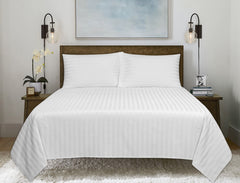 White Stripe Satin T-250 Bedsheet Set 24
