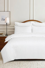 White Stripe Satin T-250 Quilt Cover Set 25