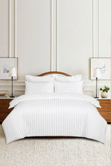 White Stripe Satin T-250 Quilt Cover Set 25