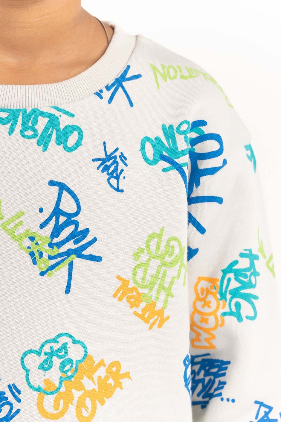 Junior Boy White Sweatshirt 224-312-068