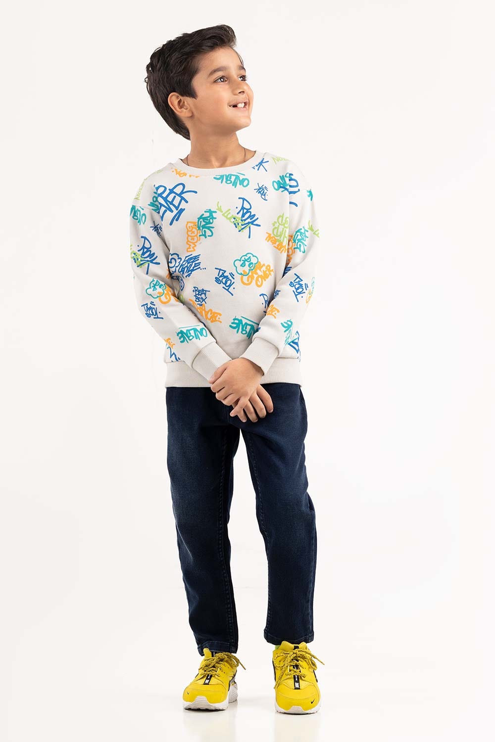Junior Boy White Sweatshirt 224-312-068