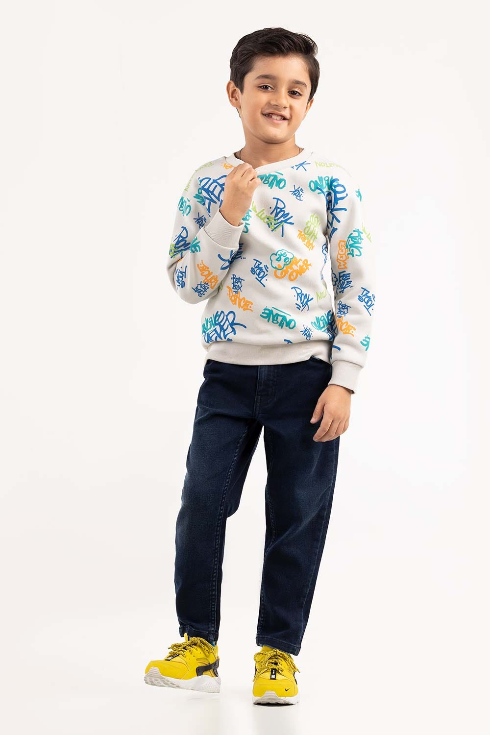 Junior Boy White Sweatshirt 224-312-068